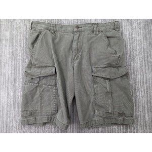 CARHARTT Mens Relaxed Fit Ripstop Cargo Shorts Gray Green Size 34 Work Wear